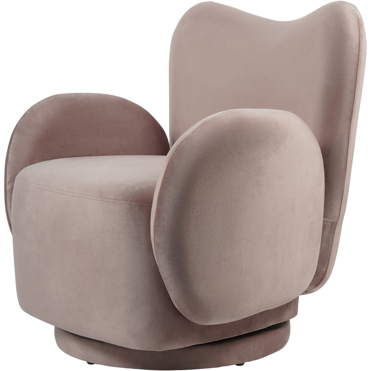 Bingham Dusky Pink Soft Velvet Swivel Chair